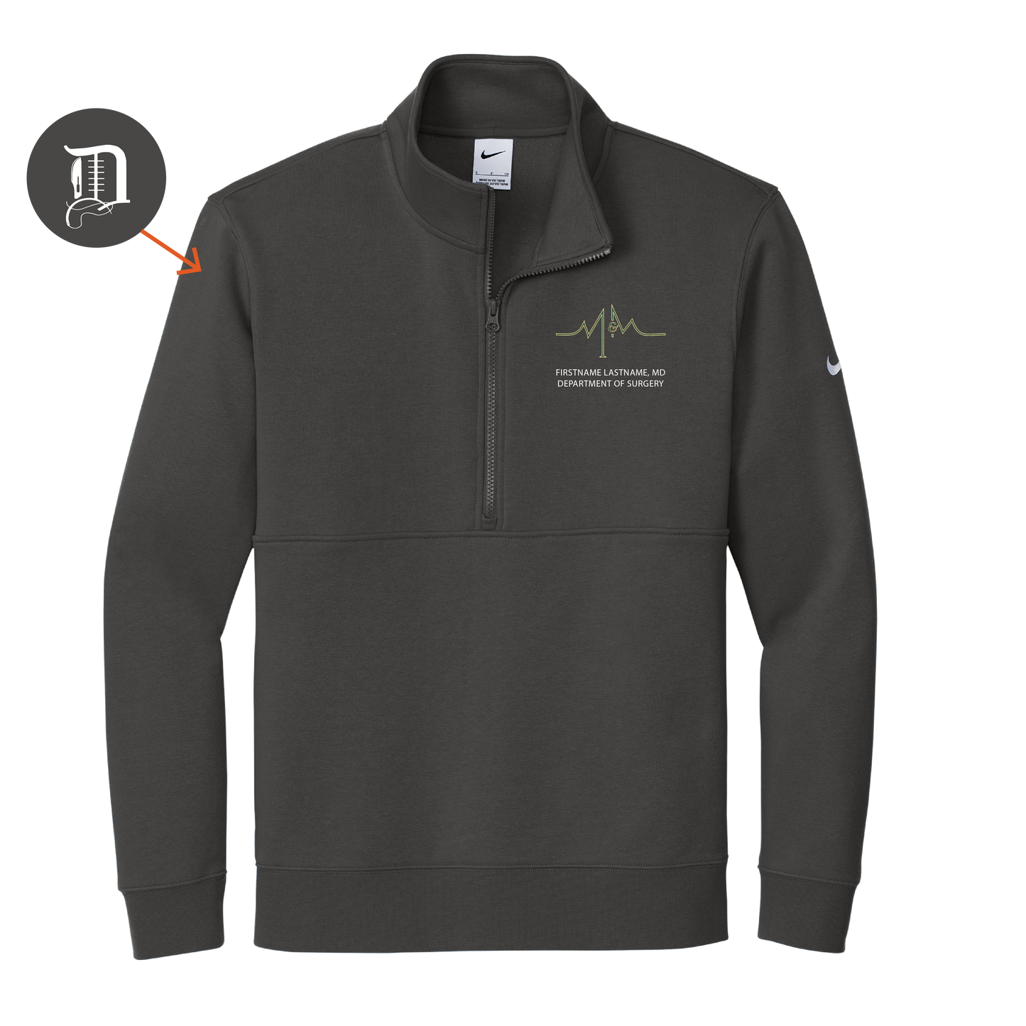 Mens Nike Club Fleece Sleeve Swoosh 1/2 Zip