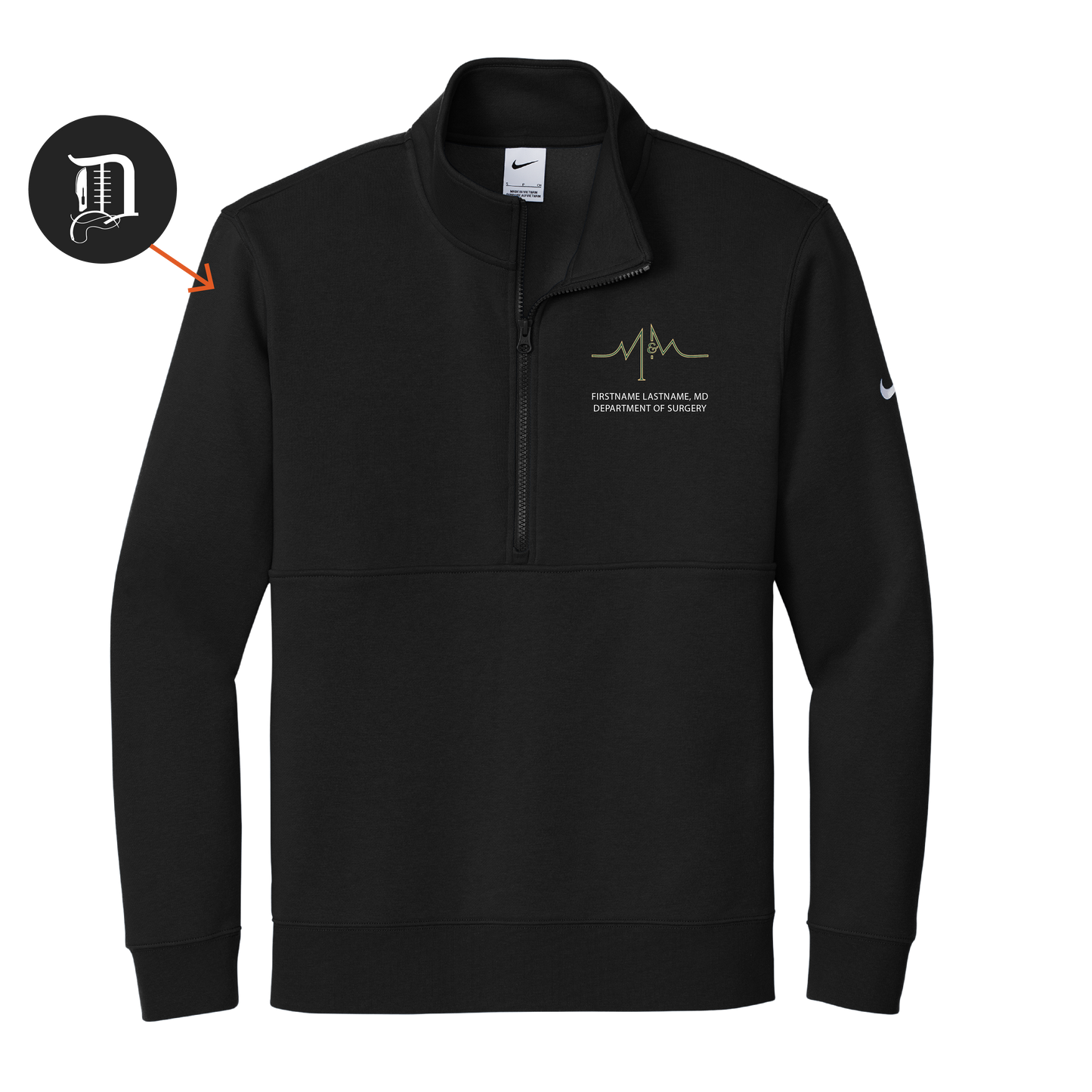 Mens Nike Club Fleece Sleeve Swoosh 1/2 Zip