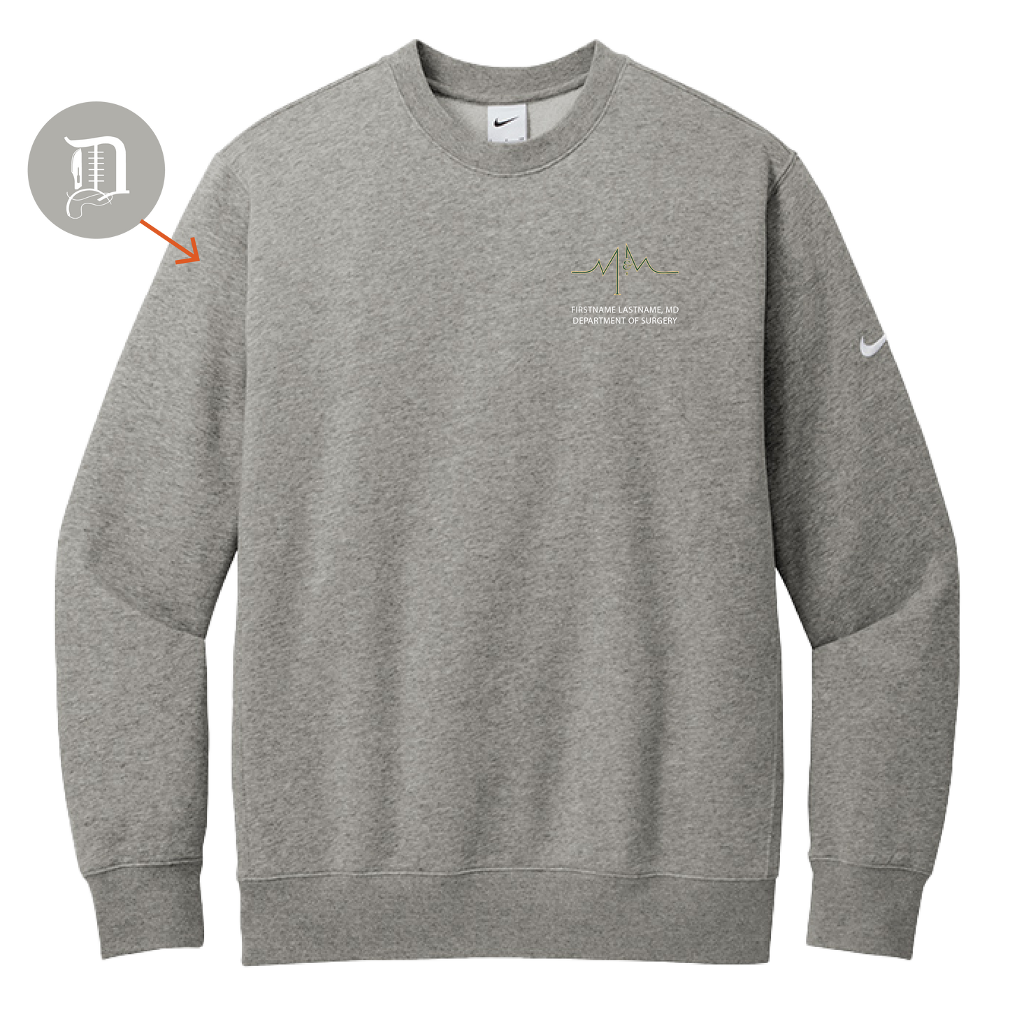 Nike Club Fleece Sleeve Swoosh Crew